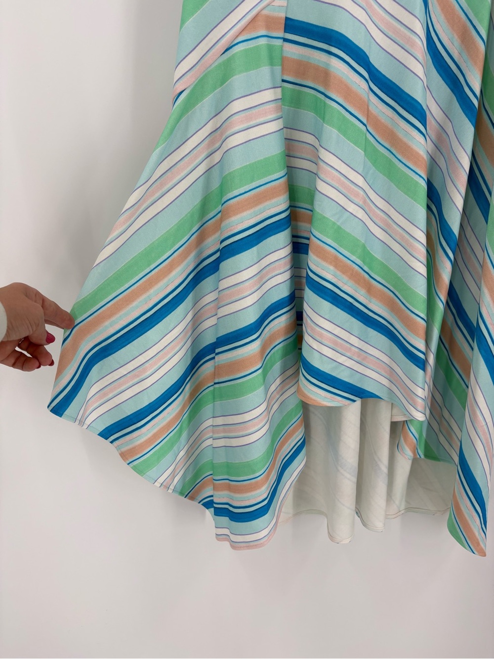 Peter Pilotto Jersey Wrap Effect Skirt Pastel Green Blue Asymmetric Size 6 - Picture 5 of 16